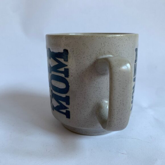 Vintage Mom Mother Ma Embossed Gray Speckled Blue Mug - Picture 2 of 6